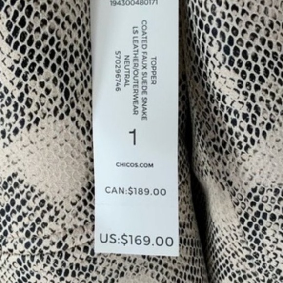 Chico's Gray and White Python Print Cardigan - Picture 5 of 12